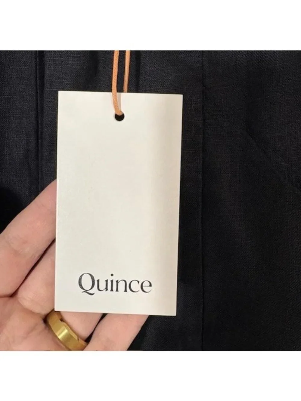 Quince Pants Womens M Black Linen Tapered Ankle Pull On Elastic Waist Pockets